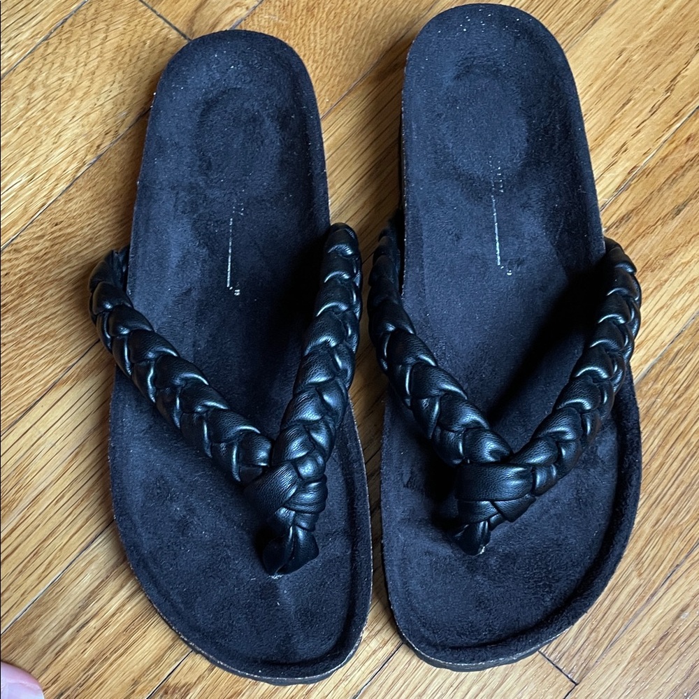 INTENTIONALLY BLANK Black Braided Sandals